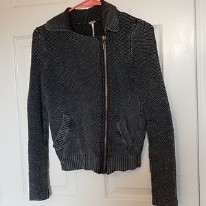 Free People grey textured sweater